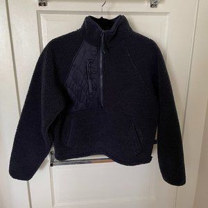 JoyLab Navy 1/2 Zip Sherpa Pullover Sweatshirt